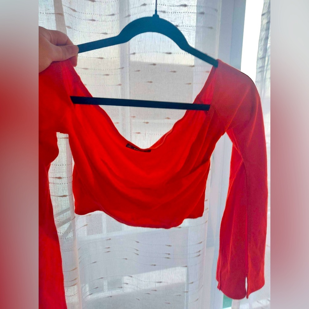 Red crop top